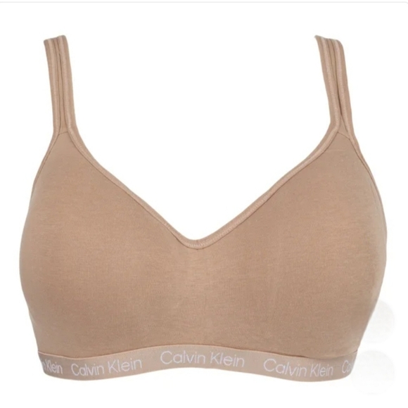 Calvin Klein 2 Pack Bralette Cotton Modal Pink Tan Size Small Bras - Picture 5 of 16